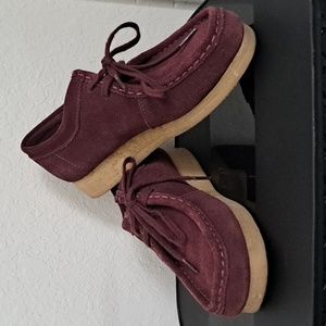 Maroon Clarks shoes